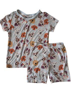 Bestaroo Kids Dog Print Bamboo Pajama Set Unisex Size 5